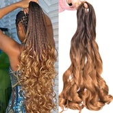 Loose Wave Spiral Curl Braids – Ombre Pre-Stretched Synthetic Hair Extensions for French Curls & Braiding - Himpall